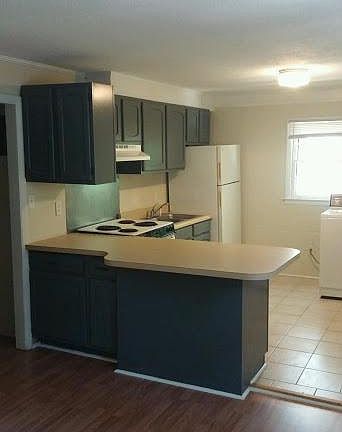 Open floor plan with kitchen and living room
