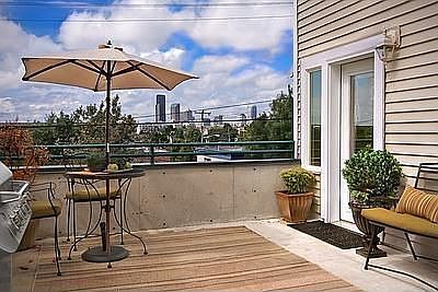 Large private patio with city view