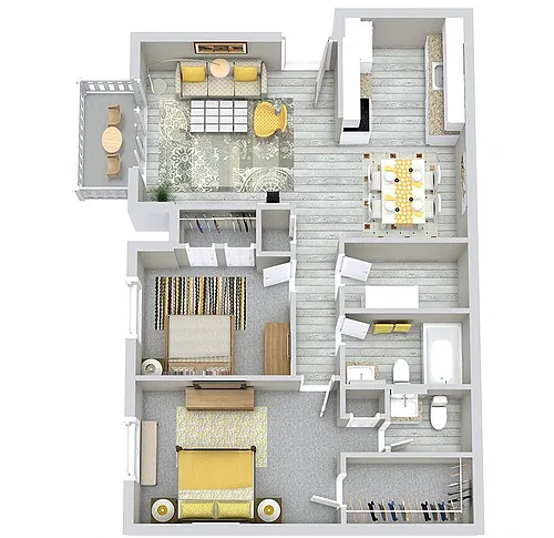 Floor plan 2 Beds | 1.5 Baths