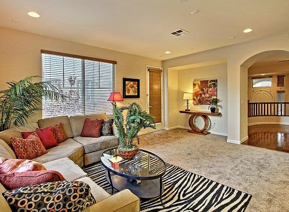 Living room. Carpet upgraded to Hardwood.