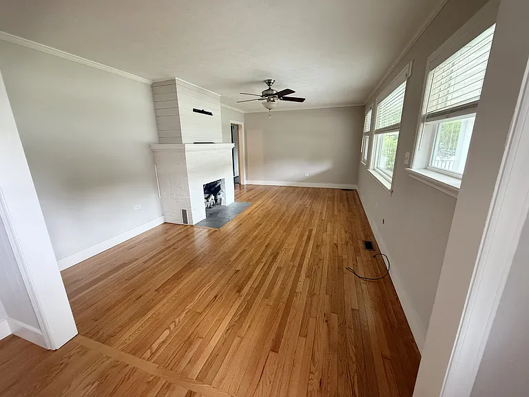 Family room with working gas fireplace