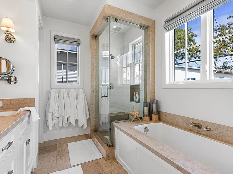 Primary bathroom with Shower and soaking tub