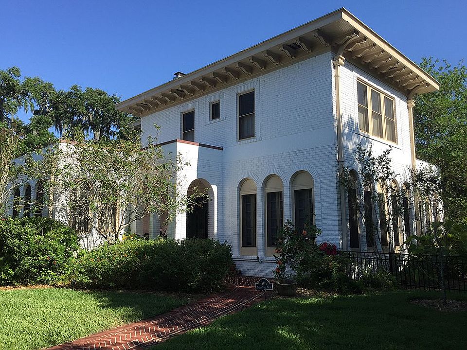Front of house with portico