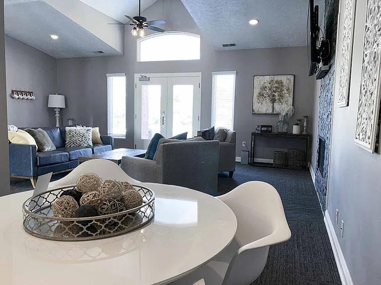 Gather with friends or relax in our inviting community lounge, featuring abundant natural light.