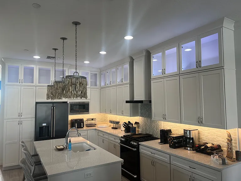 Kitchen with cab lights
