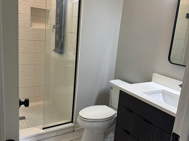 Master bathroom with massive shower
