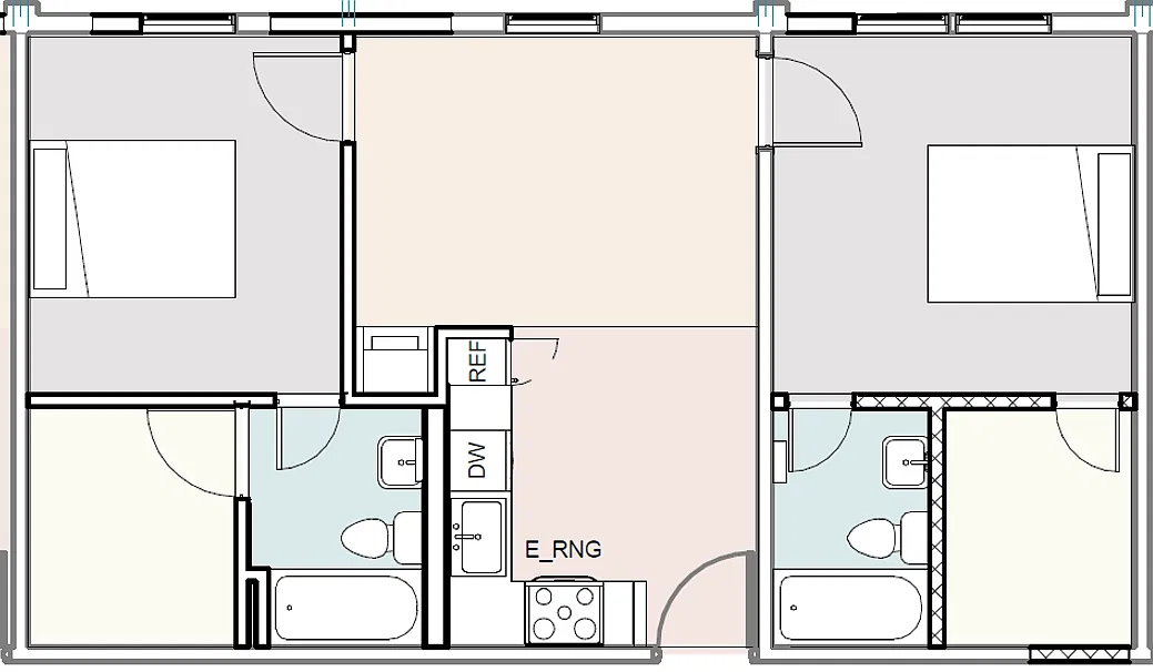Floor plan 2 Bedroom - Unfurnished