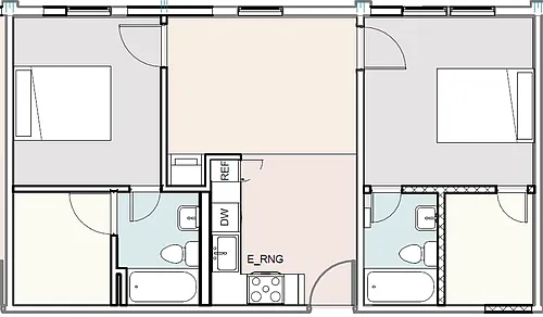 Floor plan 2 Bedroom - Back Building
