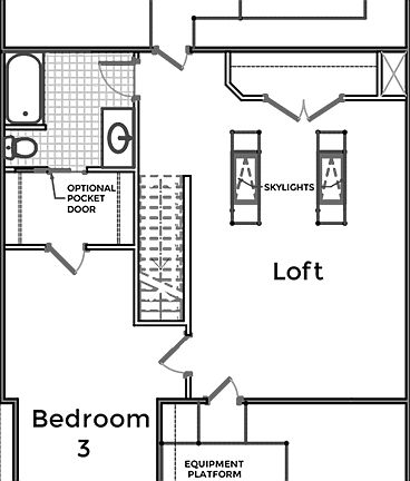 second floor has loft, full bath and a bedroom