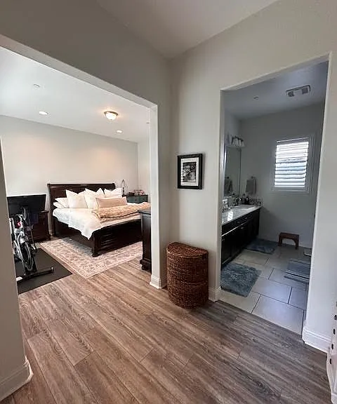 Large Master Bedroom with attached bathroom and large closet