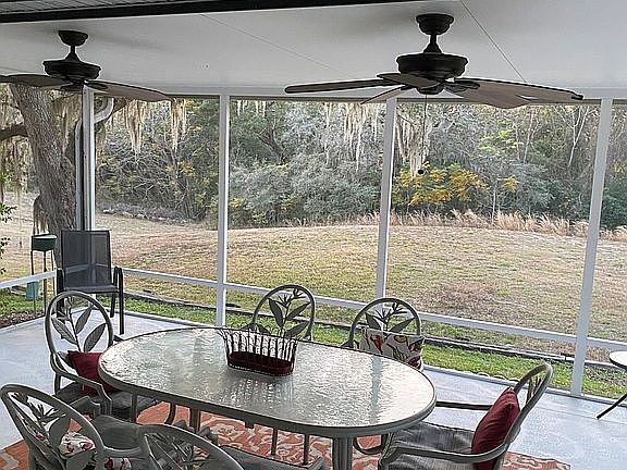 Large covered patio. 