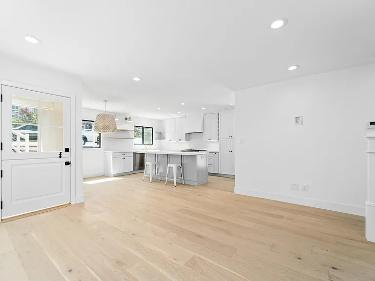 Kitchen and open floorplan living room
