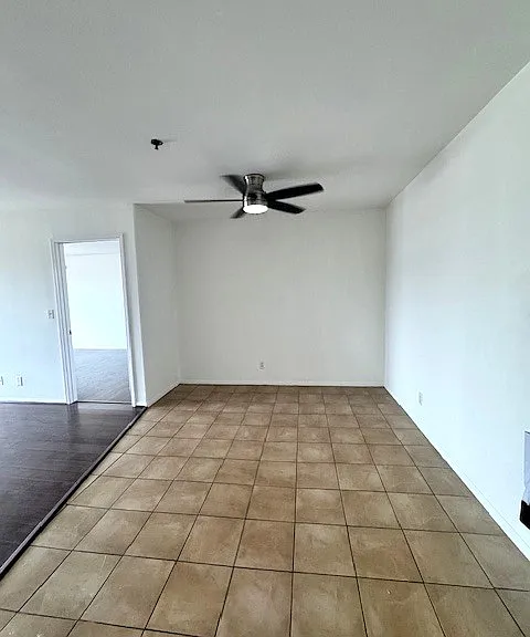 Large dining room with new modern fan