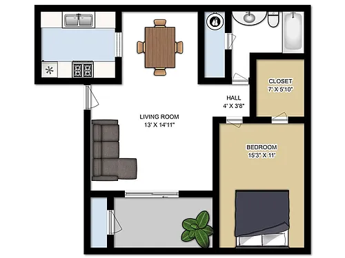 Floor plan 1 Bedroom