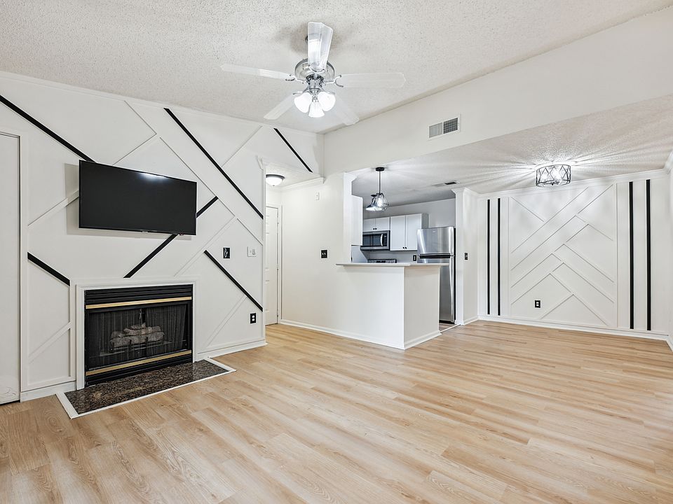 living room, dining room and kitchen