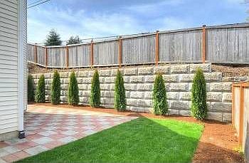 large patio and fenced yard