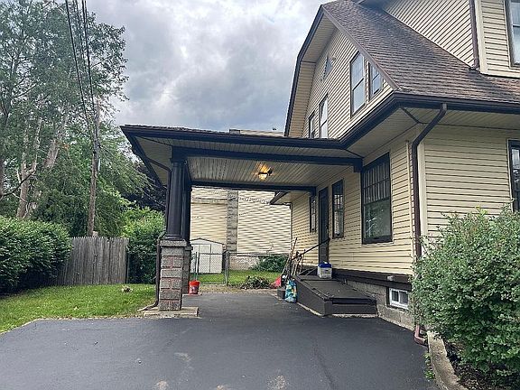 Private driveway with carpor