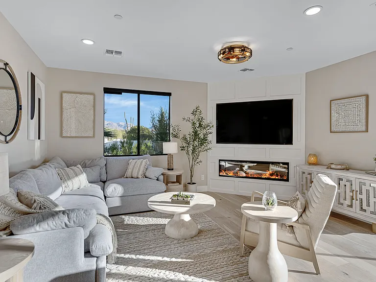 Living room with fireplace