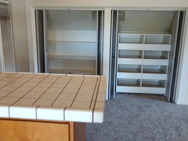 Pantry with shelves and pullout drawers