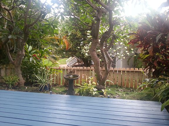 Wood deck n front of yard