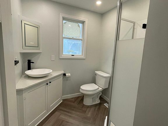 New bathroom with vintage modern touches