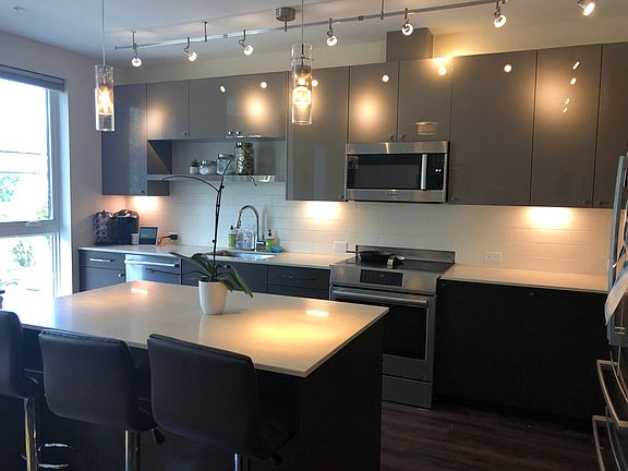 Kitchen with track lighting