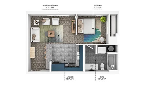 Floor plan A1 - Income Restricted