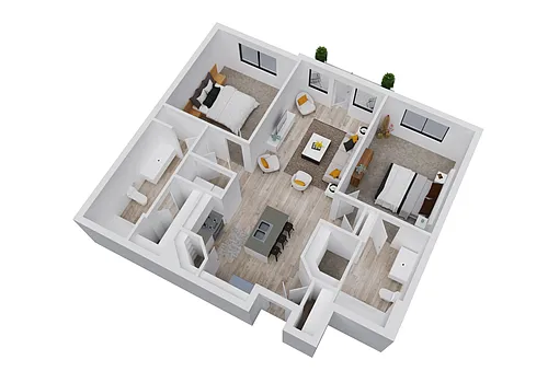 Floor plan Cascade 2x2