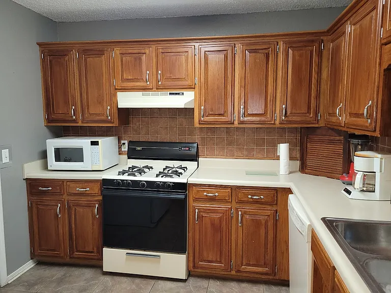 Kitchen with gas stove