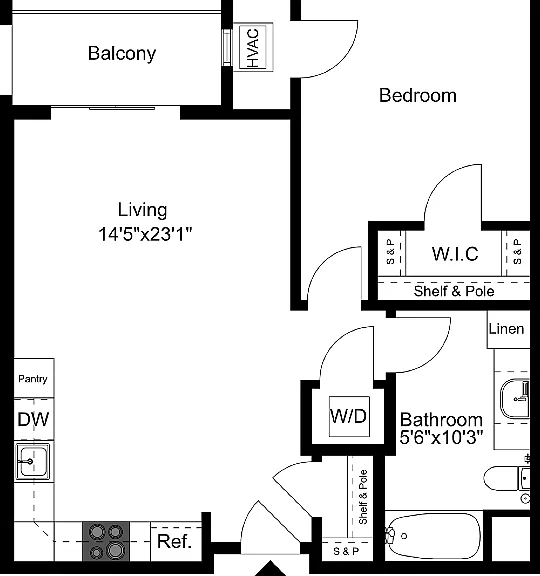 Floor Plan B1.1 | Forte at 84 South | Apartments in Greenfield, WI Floor Plan B1.1 | Forte at 84 South | Apartments in Greenfield, WI