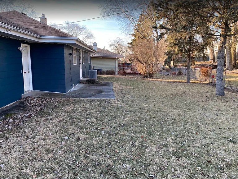 Fenced backyard