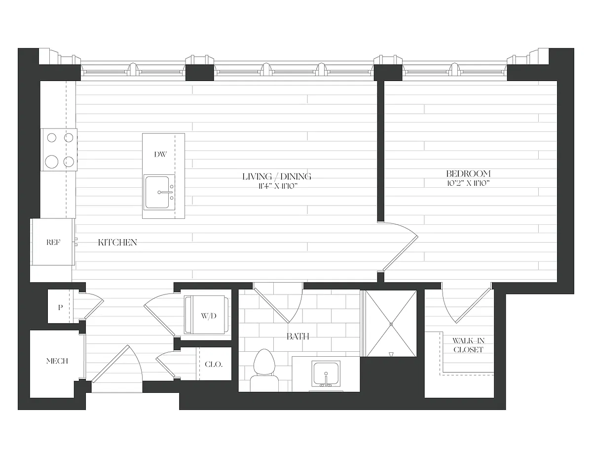 Floor plan 1 Bed/1 Bath-1B-8-The Claude