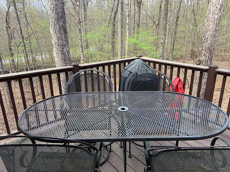 Backyard deck.