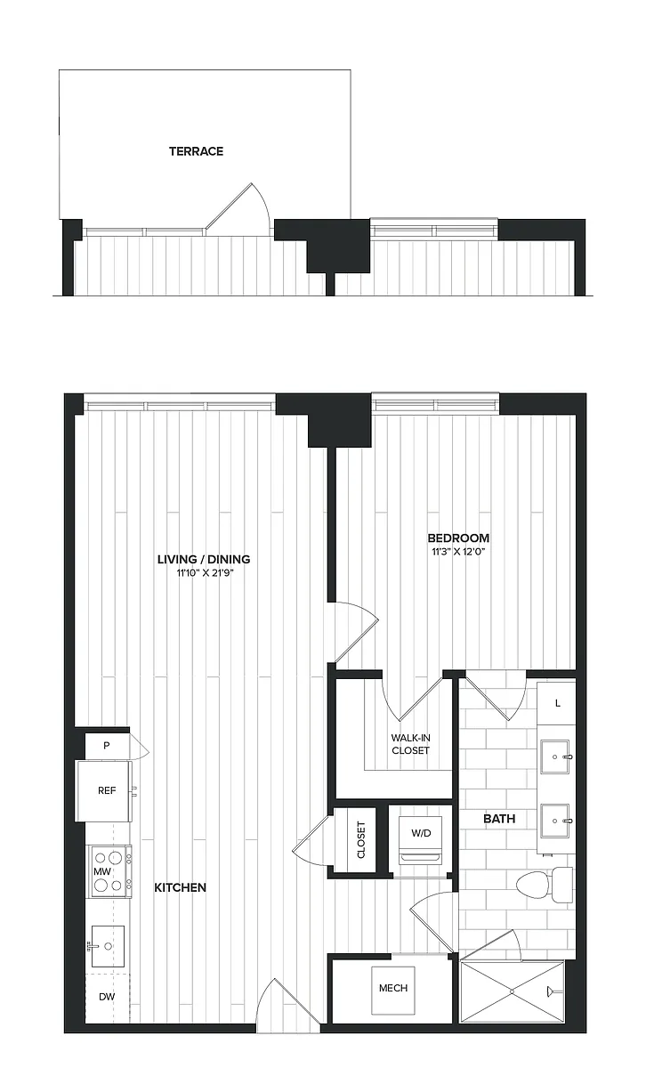 Floor plan 01BR-01D