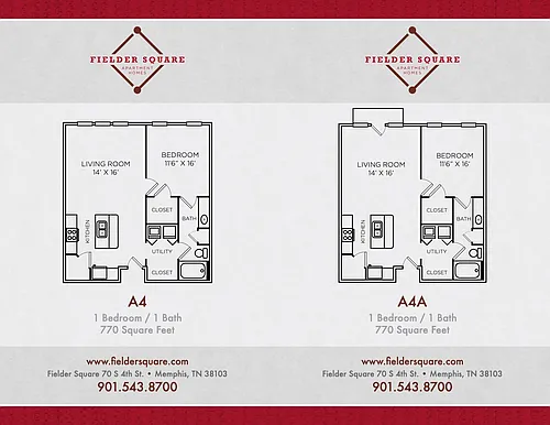 Floor plan A4 One Bedroom
