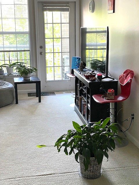 Living room, view towards balcony