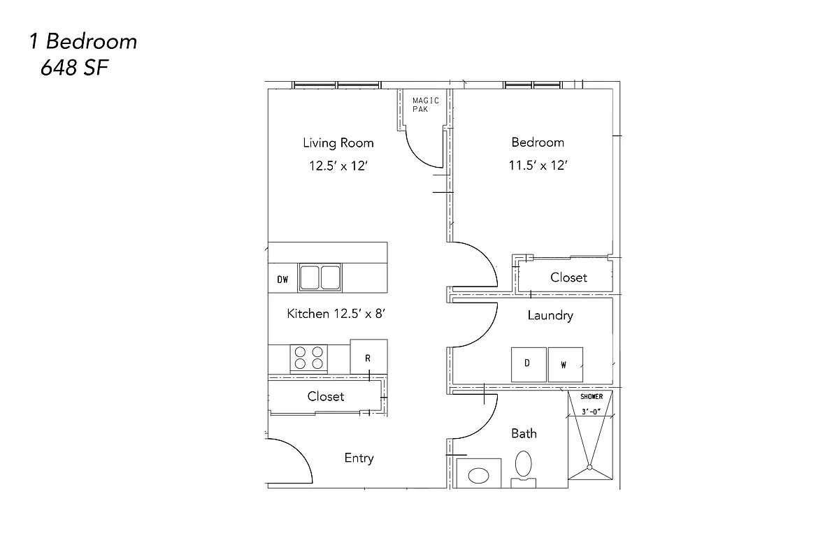 Floor plan One Bedroom