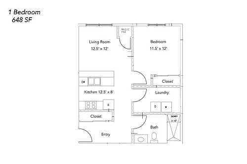 Floor plan One Bedroom