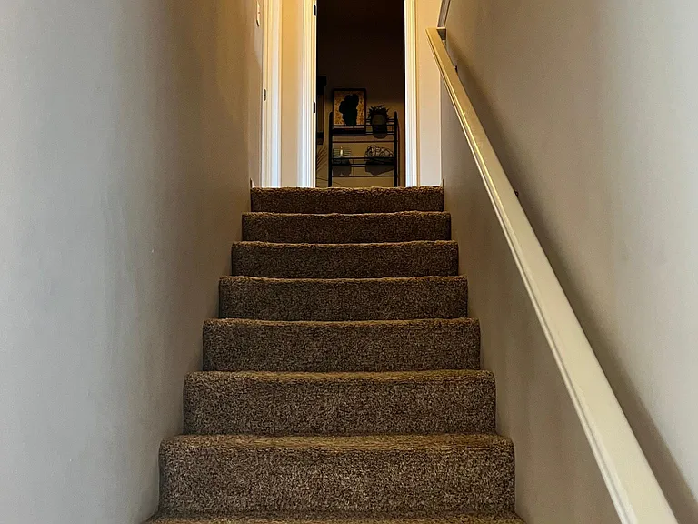 Stairway (straight ahead Full Bath; left Master Suite; right laundry, Bed 2, Bed 3)