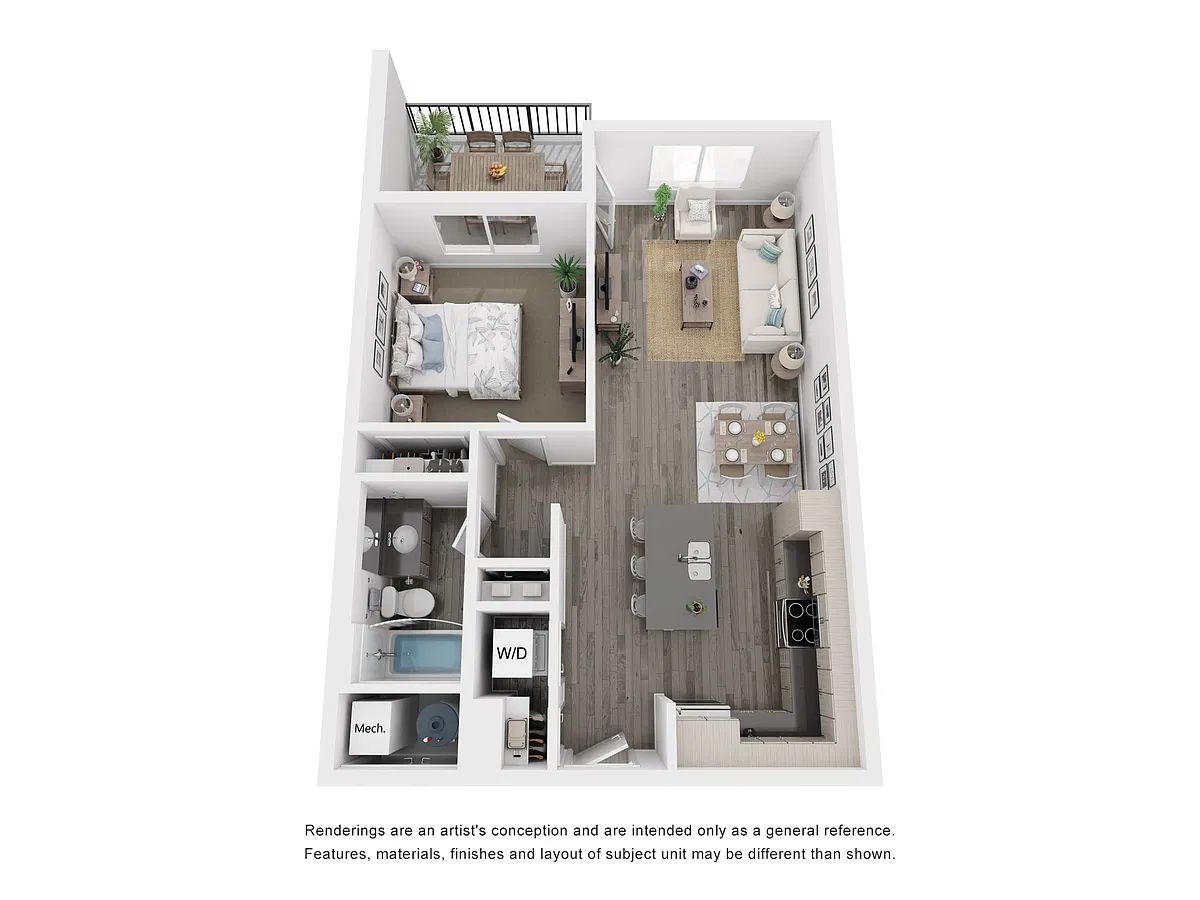 Floor plan 1 Bed/1 Bath