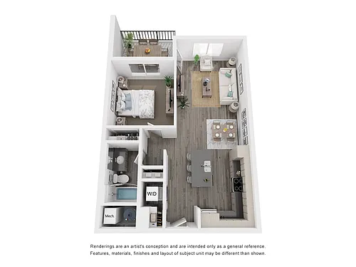 Floor plan 1 Bed/1 Bath