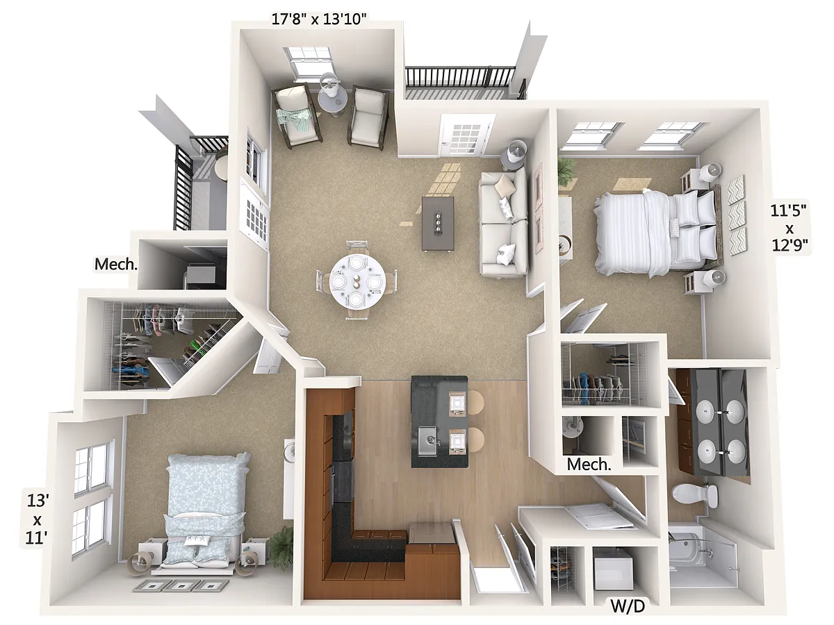Floor plan B1-3-1068sq