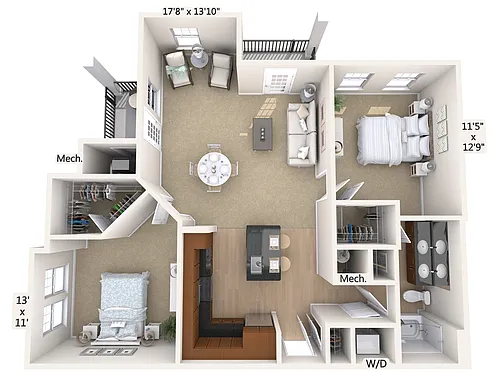 Floor plan B1-3-1068sq