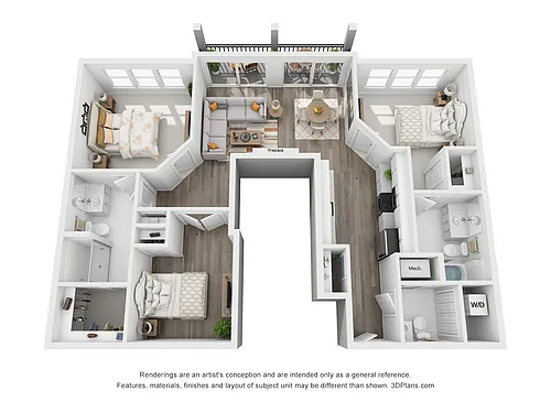 Floor plan E - 3 Bedroom