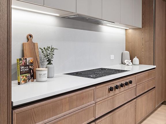 Model Kitchen at Sales Gallery with Wolf cooktop