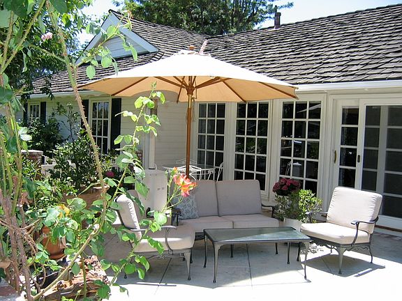 front gated courtyard