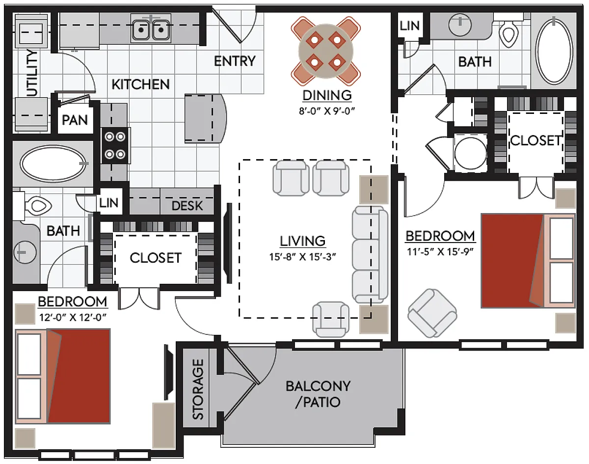 Floor plan B1/B1B/B6B