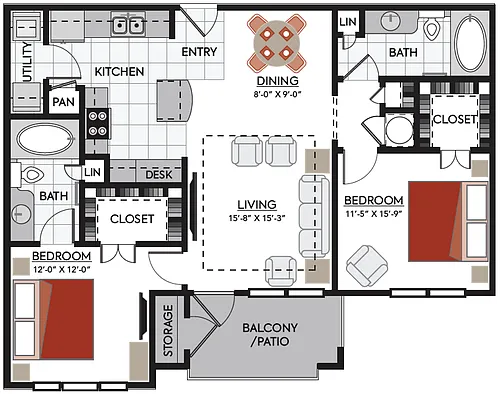 Floor plan B1/B1B/B6B