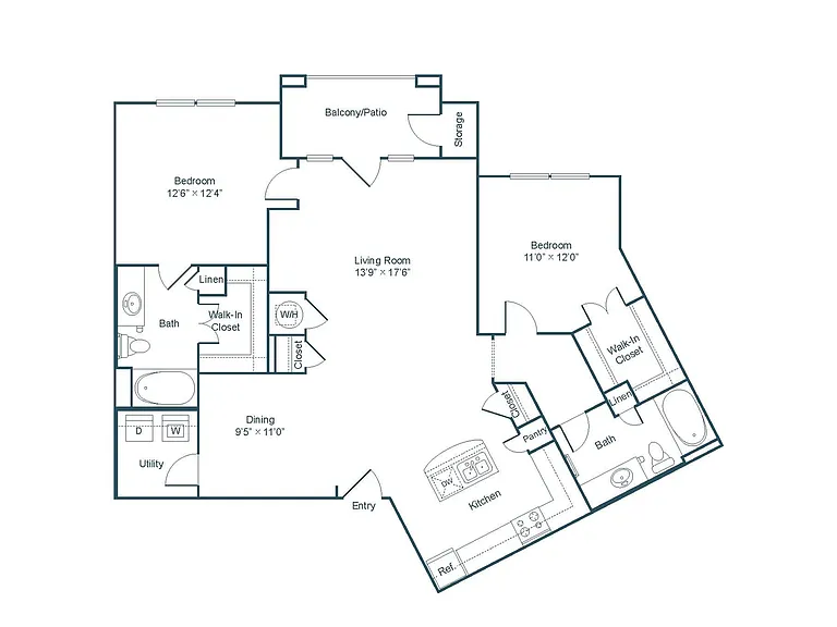 B3 Floor Plan - 2 Bedroom B3 Floor Plan - 2 Bedroom