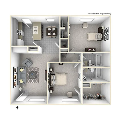 Floor plan 2 bedroom 2 bath